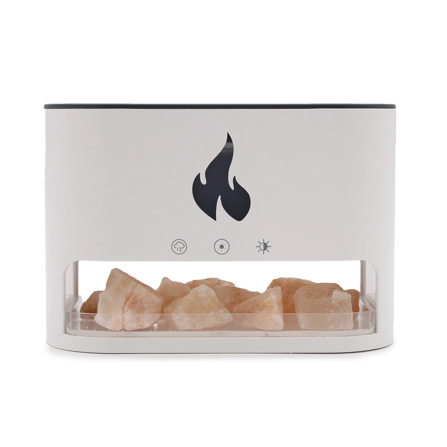 White Blaze Aroma Diffuser - Himalayan Salt Chamber - USB-C - Flame Effect (Salt included) by AW Dropship UK
