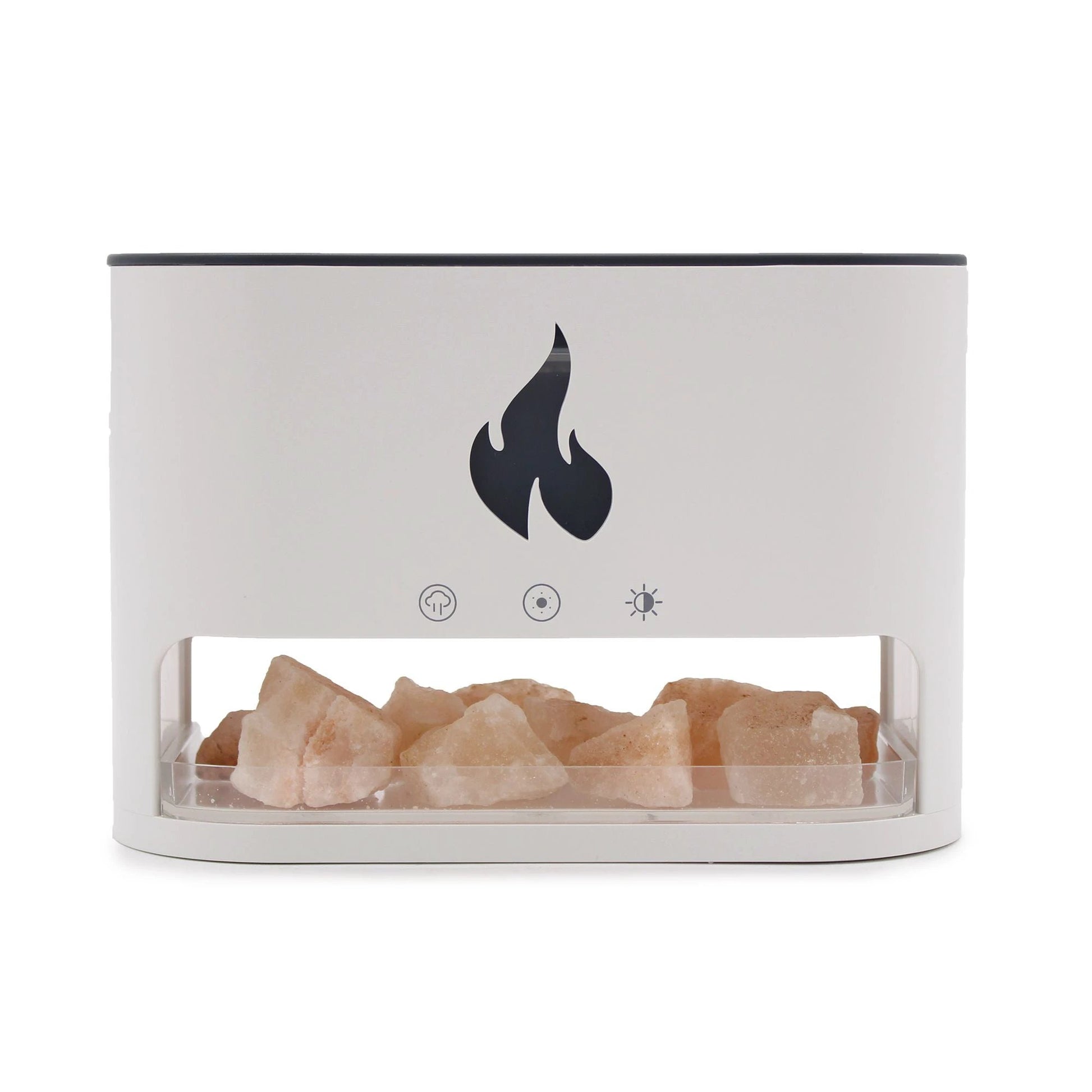 White Blaze Aroma Diffuser - Himalayan Salt Chamber - USB-C - Flame Effect (Salt included) by AW Dropship UK