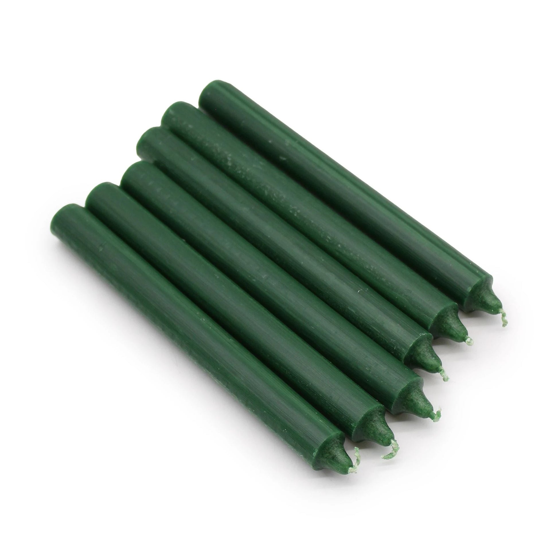 Solid Colour Dinner Candles - Rustic Holly Green - Pack of 5 by AW Dropship UK