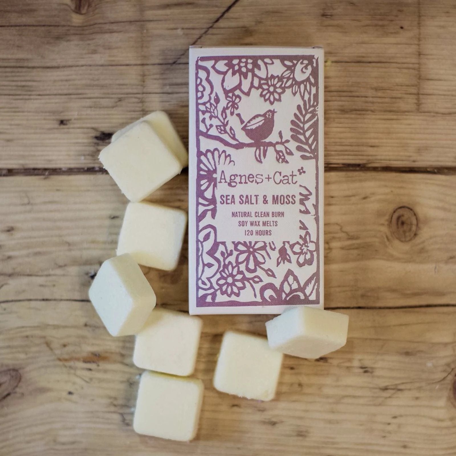 Agnes + Cat Box of 8 Wax Melts - Seasalt + Moss by AW Dropship UK