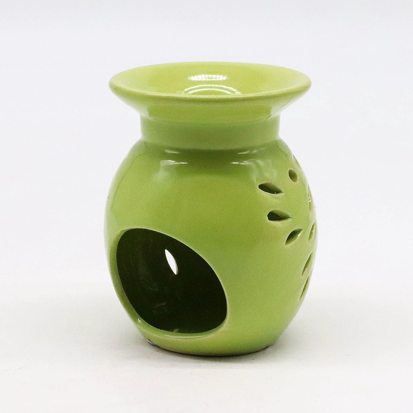 Floral Oil Burner - Lime by AW Dropship UK