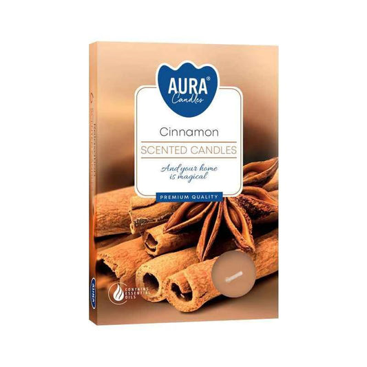 Set of 6 Cinnamon Scented Tealights – Cozy Home Fragrance