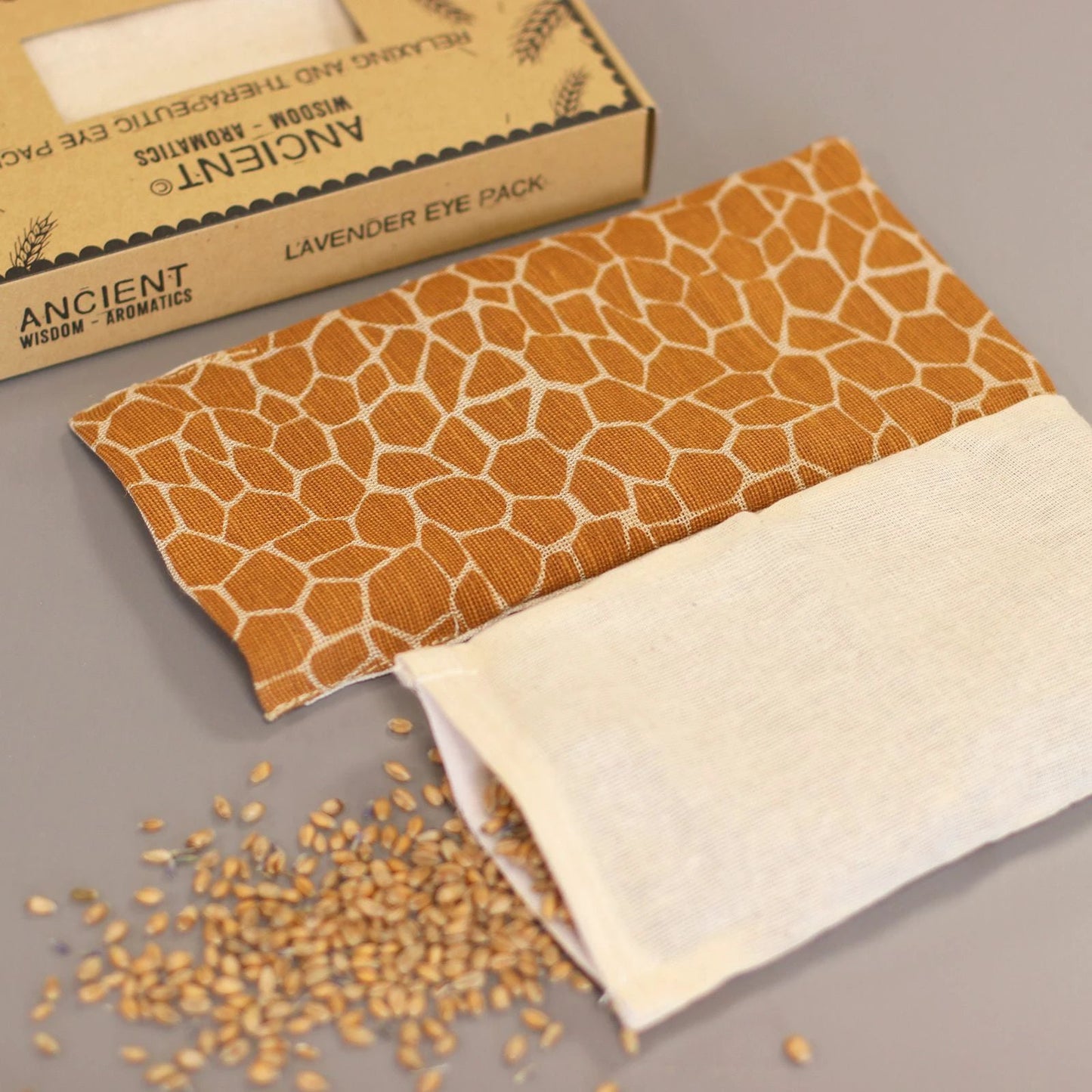 Lavender Natural Cotton and Juco Eye Pillow in Gift Box - Madagascar Giraffe by AW Dropship UK