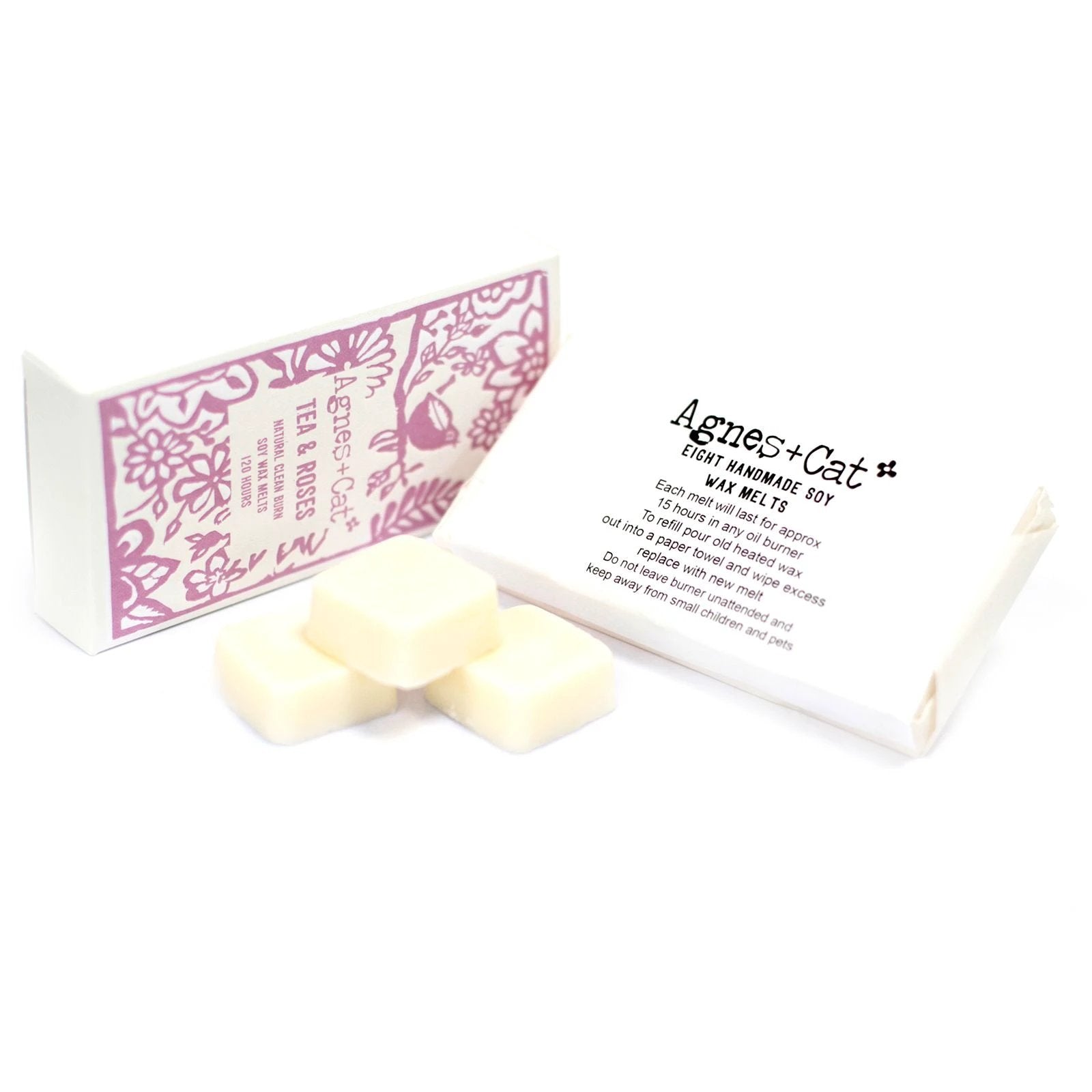 Agnes + Cat Box of 8 Wax Melts - Tea + Roses by AW Dropship UK