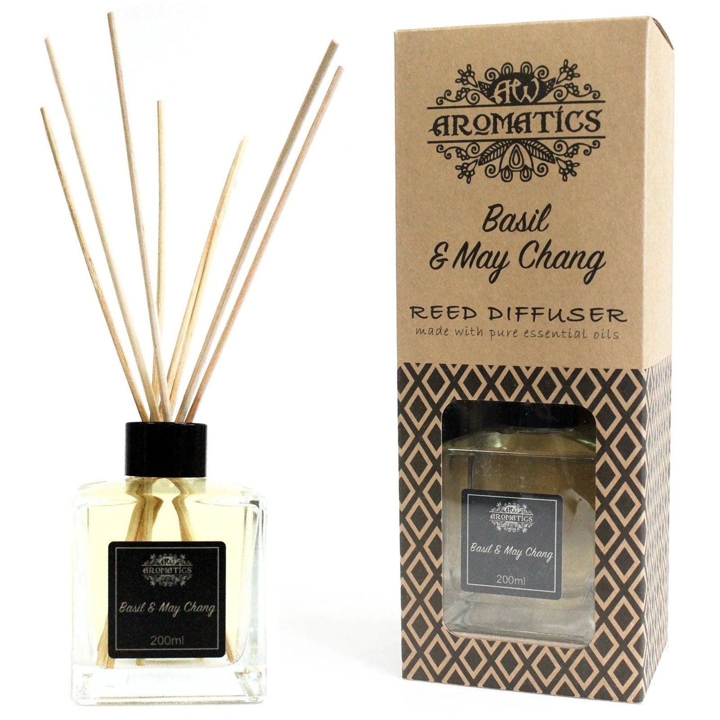 200ml Basil & Maychang Essential Oil Reed Diffuser by AW Dropship UK