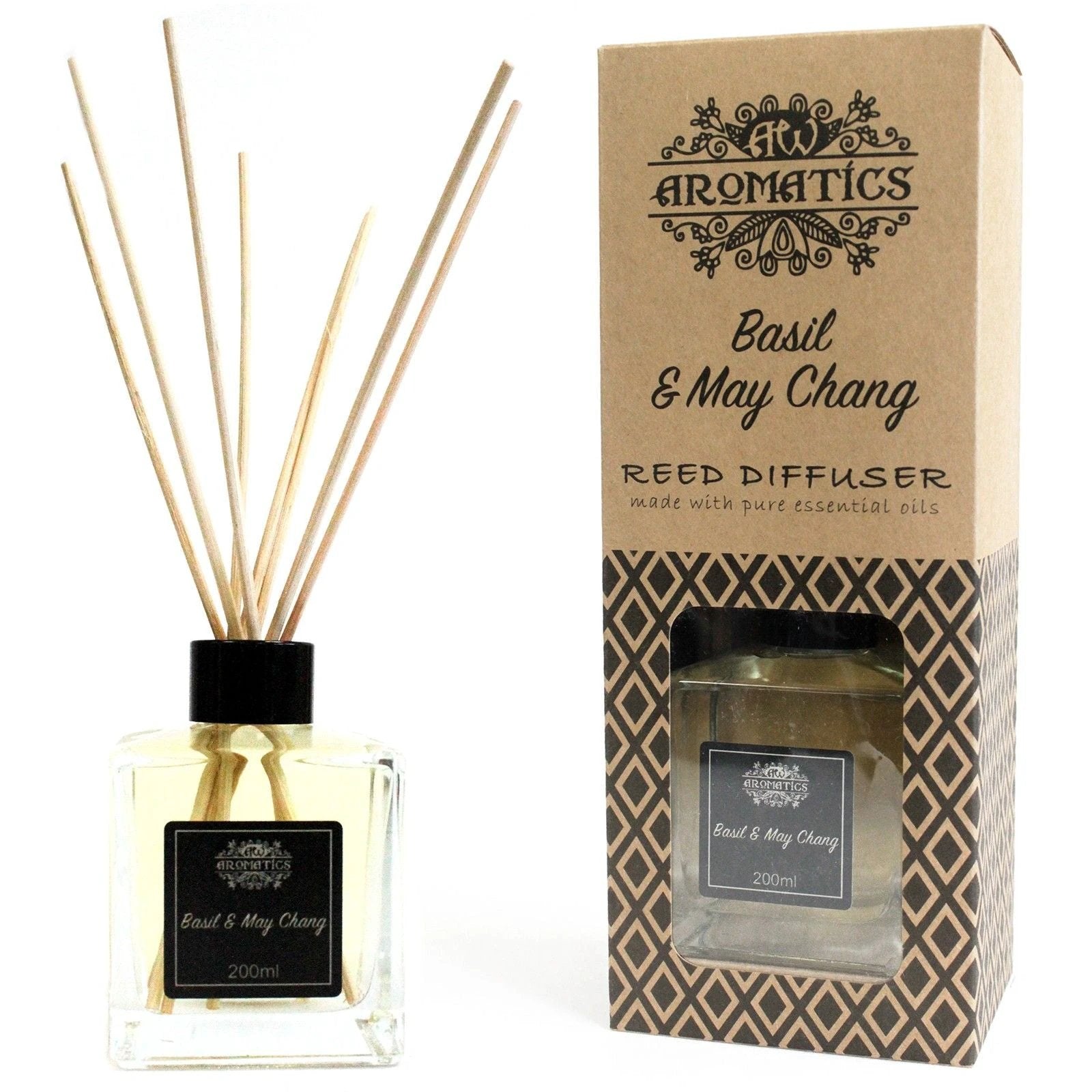 200ml Basil & Maychang Essential Oil Reed Diffuser by AW Dropship UK