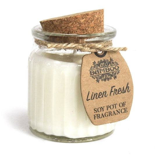 Linen Fresh Soy Pot of Fragrance Candles by AW Dropship UK