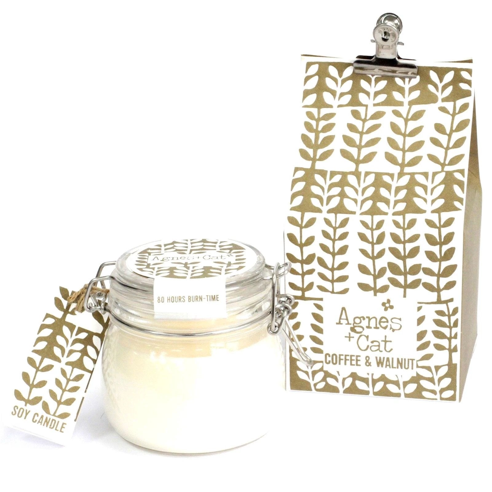 Agnes + Cat Kilner Jar Candle - Coffee and Walnut by AW Dropship UK