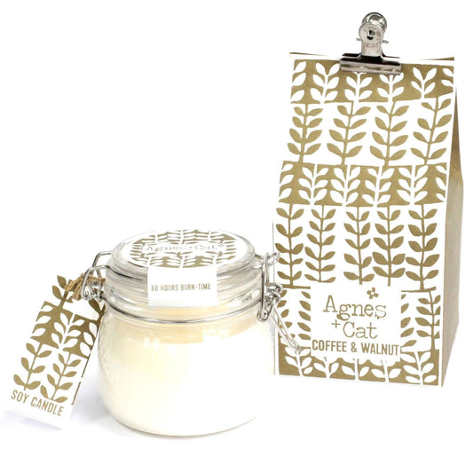 Agnes + Cat Kilner Jar Candle - Coffee and Walnut by AW Dropship UK