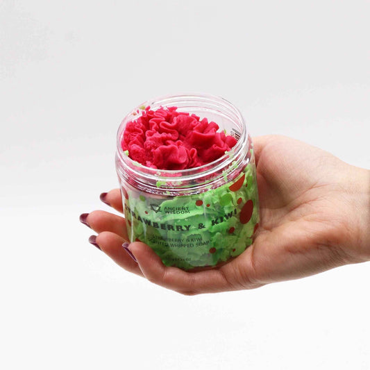 Strawberry & Kiwi Whipped Soap – Fruity Moisturising Cleanse 120g