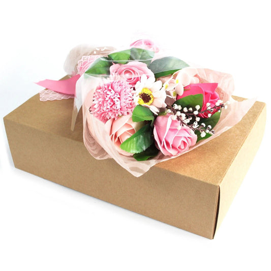 Boxed Hand Soap Flower Bouquet - Pink by AW Dropship UK