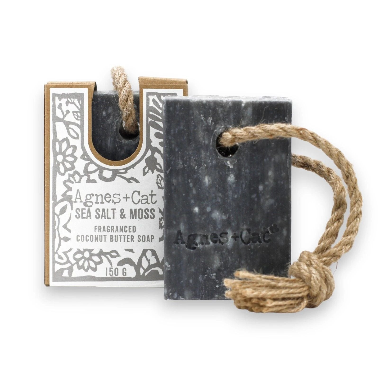 Agnes + Cat Soap On A Rope - Sea Salt And Moss by AW Dropship UK