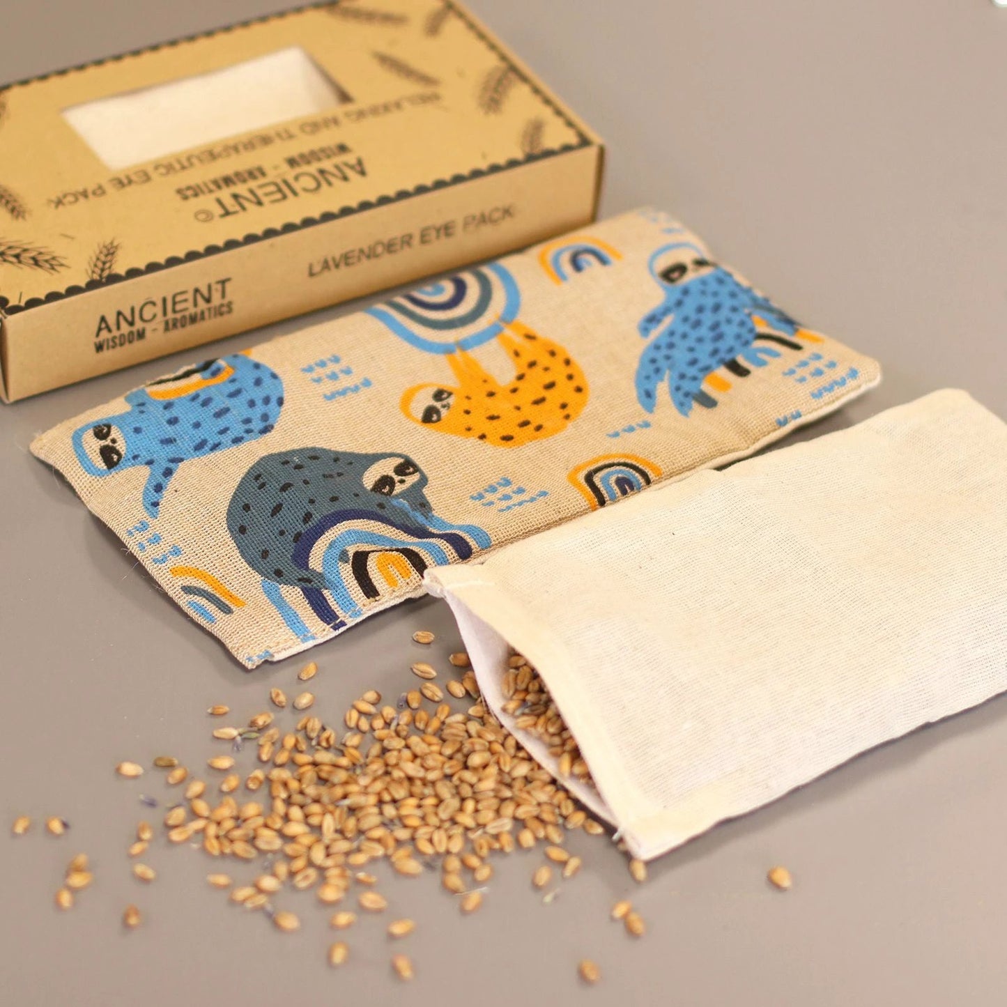 Lavender Natural Cotton and Juco Eye Pillow in Gift Box - Lazy Sloth by AW Dropship UK