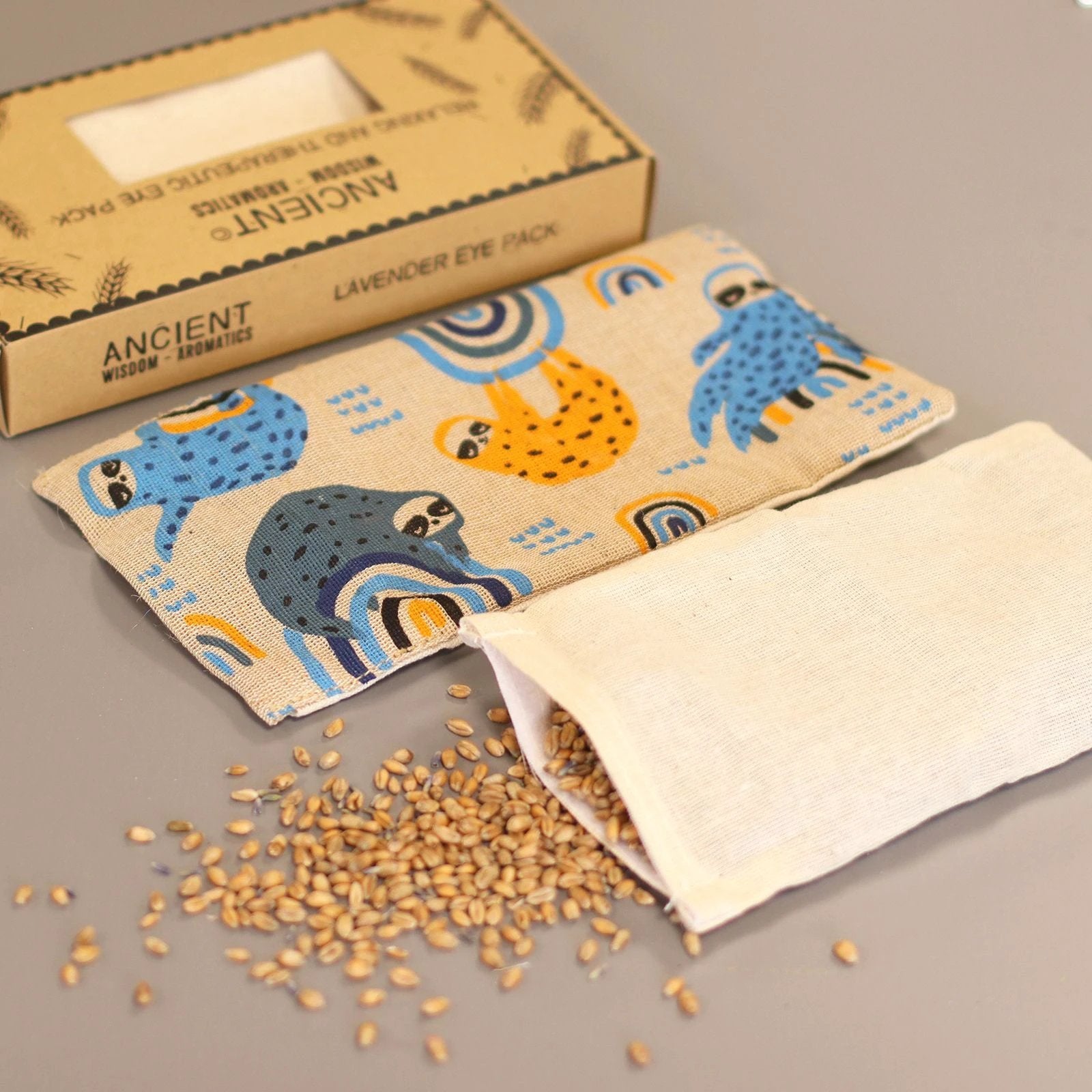 Lavender Natural Cotton and Juco Eye Pillow in Gift Box - Lazy Sloth by AW Dropship UK