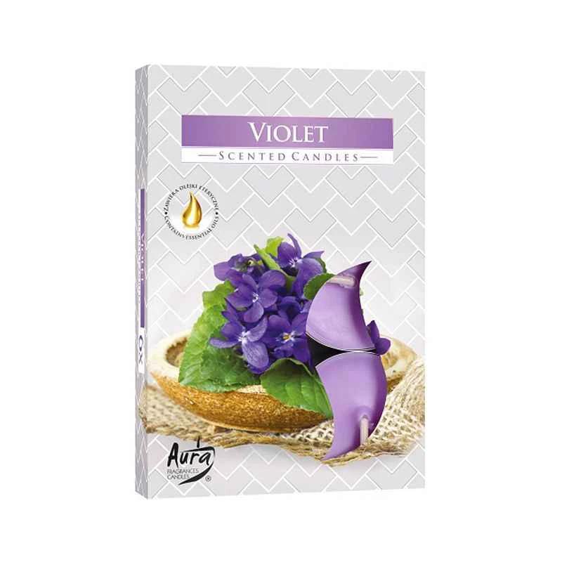 Violet Scented Tealight Candles – Set of 6
