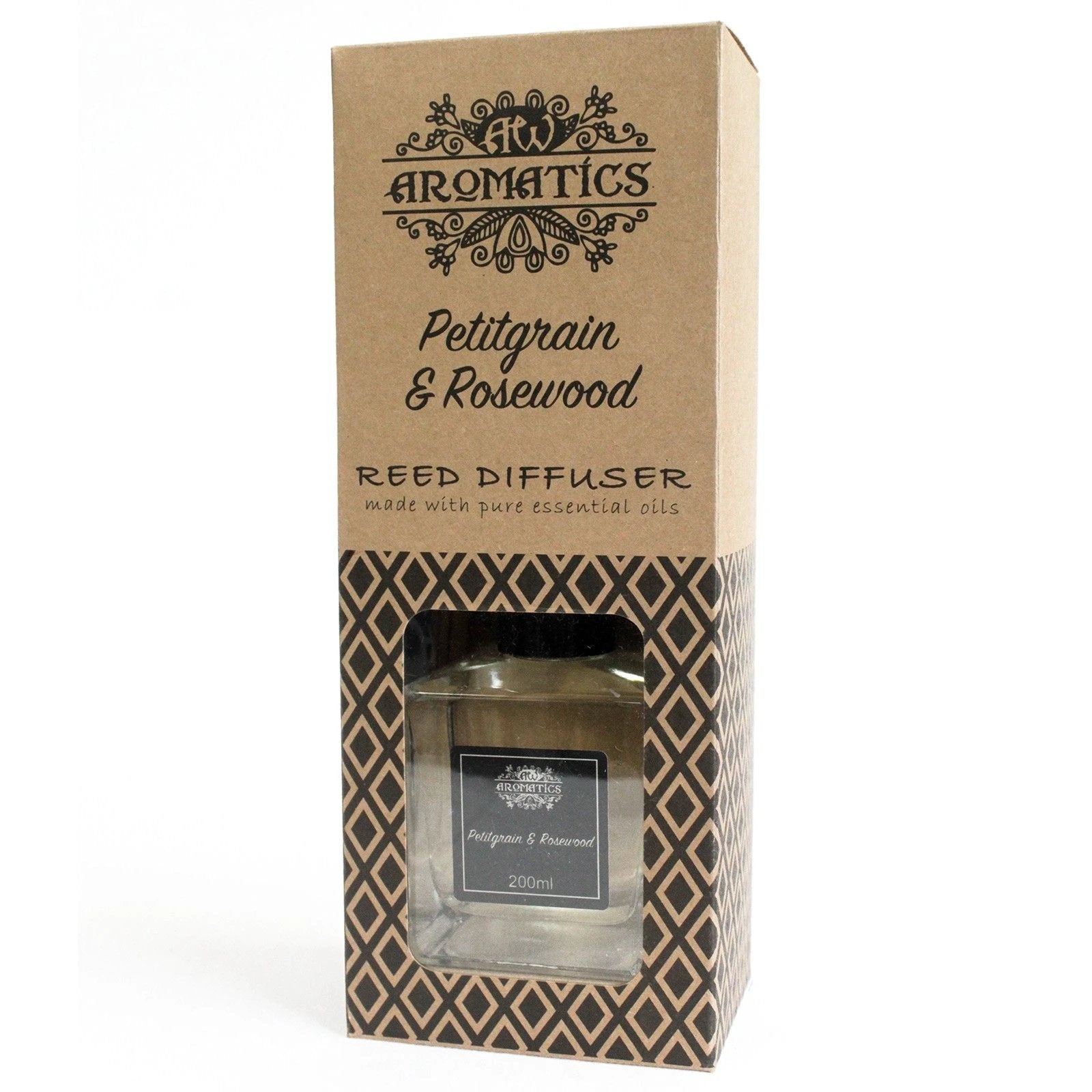 200ml Petitgrain & Rosewood Essential Oil Reed Diffuser by AW Dropship UK