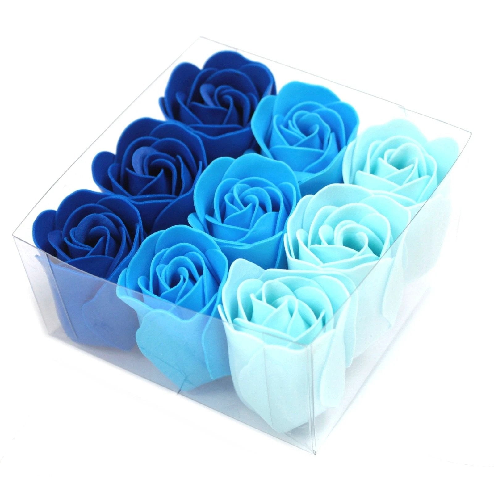Set of 9 Soap Flowers - Blue Wedding Roses by AW Dropship UK