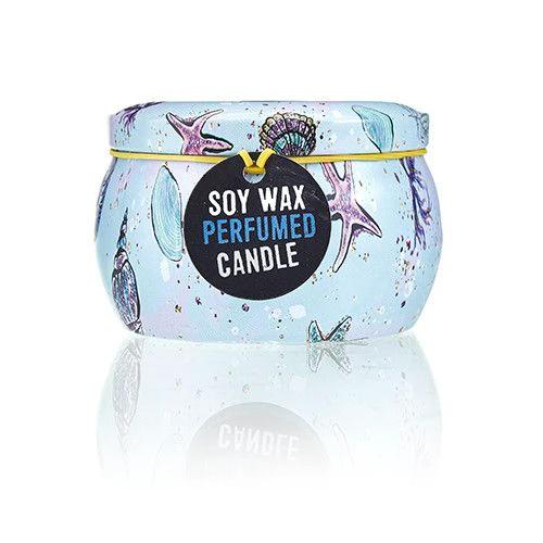 Art Tin Candle - Assorted Design - Sea life - Rasberry by AW Dropship UK
