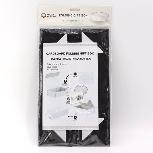 Flat Pack Gift Box - Medium Square (20x18.2x8cm) - Black by AW Dropship UK