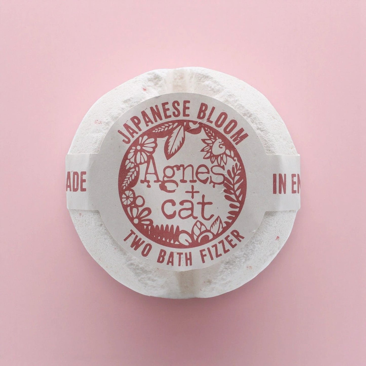 Agnes And Cat Bath Fizzer Japanese Bloom Handcrafted In Sheffield With Coconut Oil For A Relaxing Spa Like Soak by AW Dropship UK