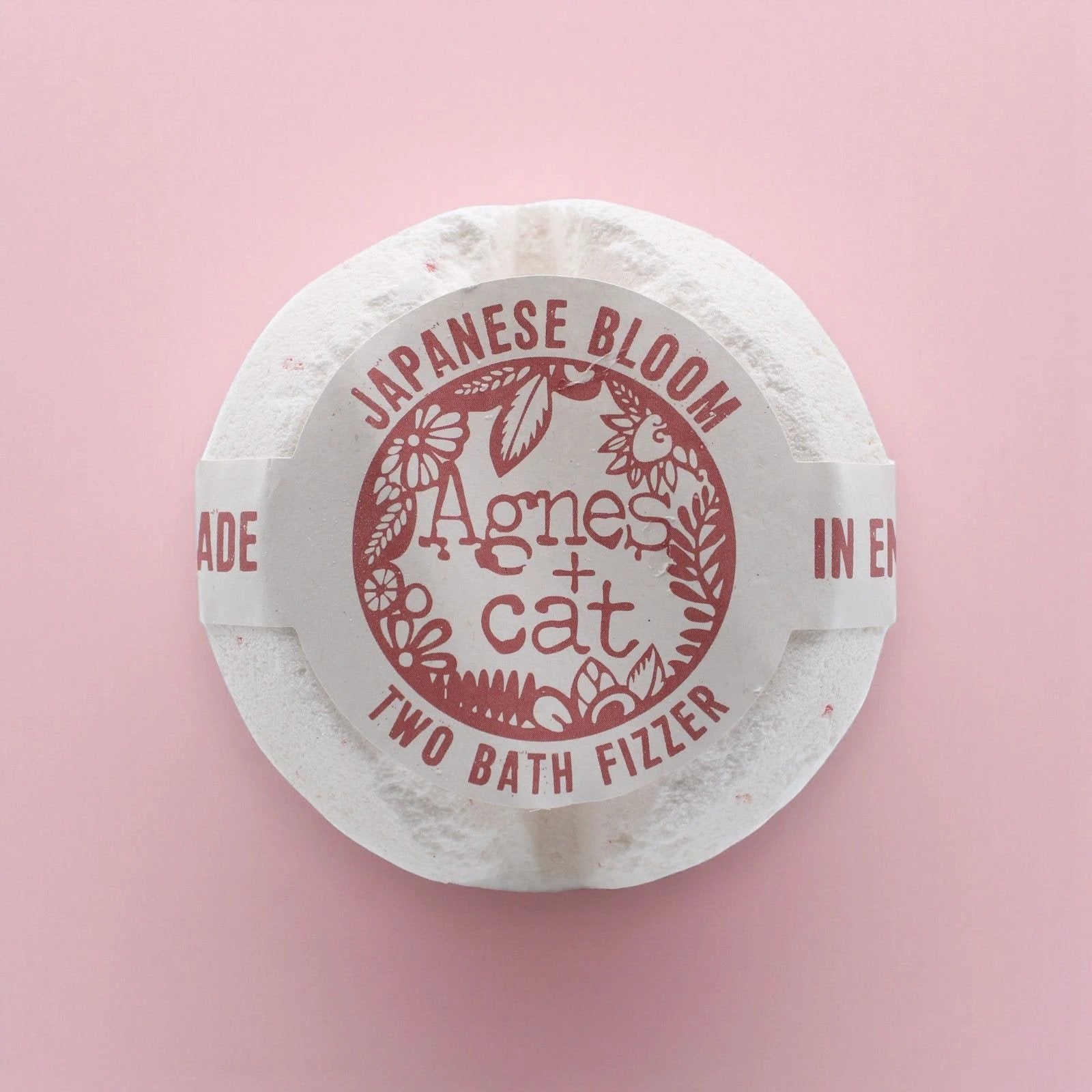 Agnes And Cat Bath Fizzer Japanese Bloom Handcrafted In Sheffield With Coconut Oil For A Relaxing Spa Like Soak by AW Dropship UK