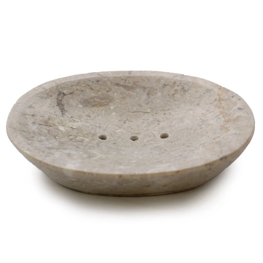 Classic Oval Cream Marble Soap Dish by AW Dropship UK