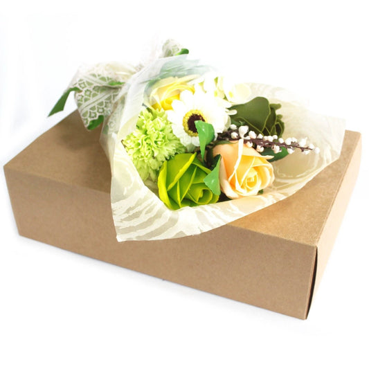 Boxed Hand Soap Flower Bouquet - Greens by AW Dropship UK
