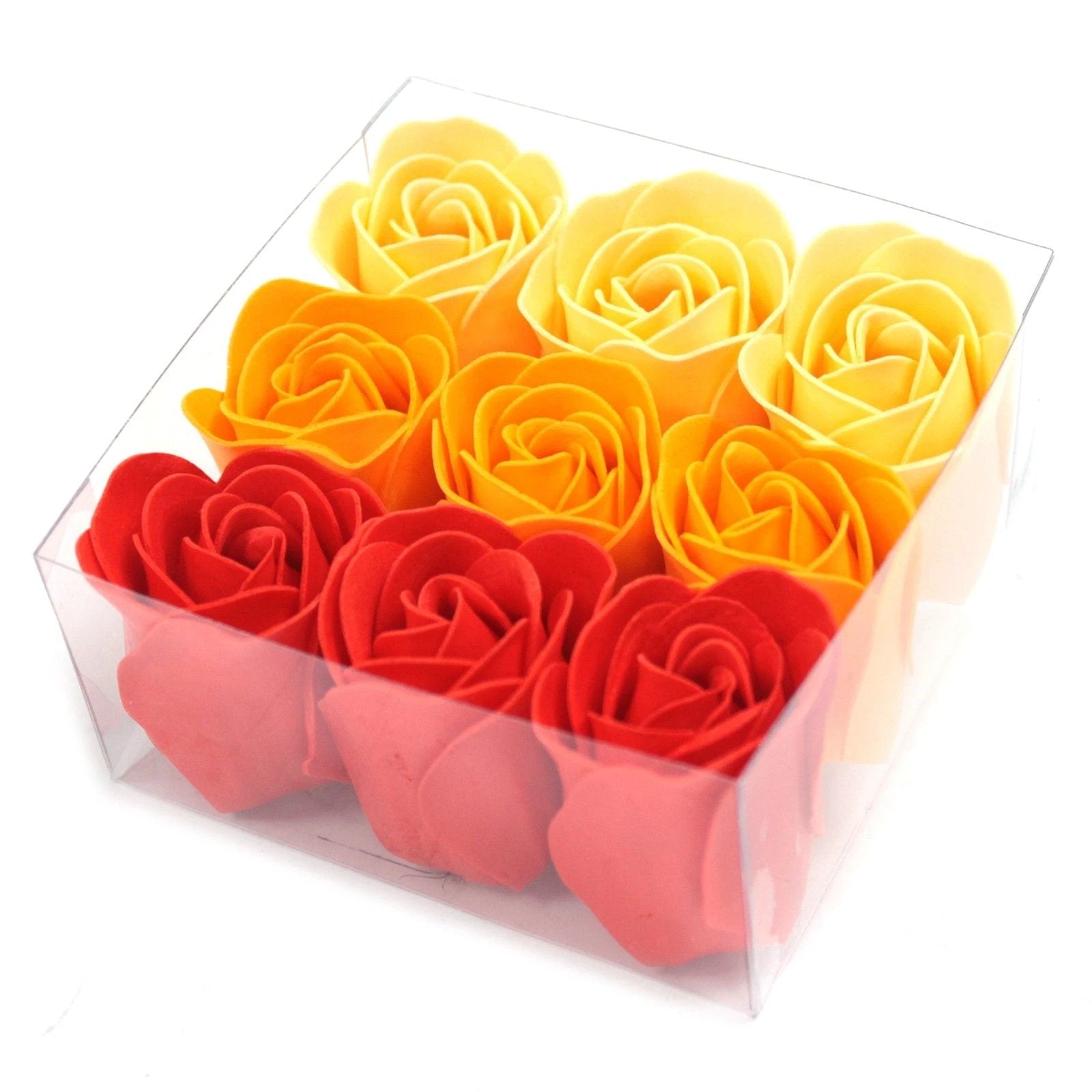 Set of 9 Soap Flower Box - Peach Roses by AW Dropship UK