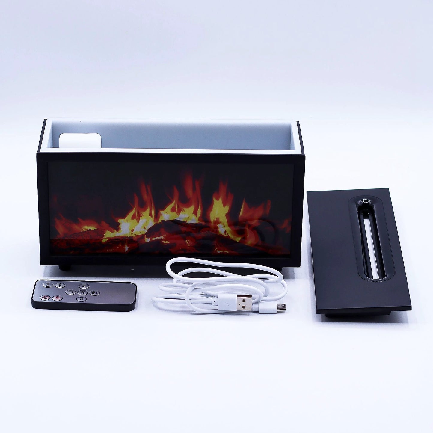 Flame Effect Aroma Diffuser with Birdsound - Black USB - Colour Change by AW Dropship UK