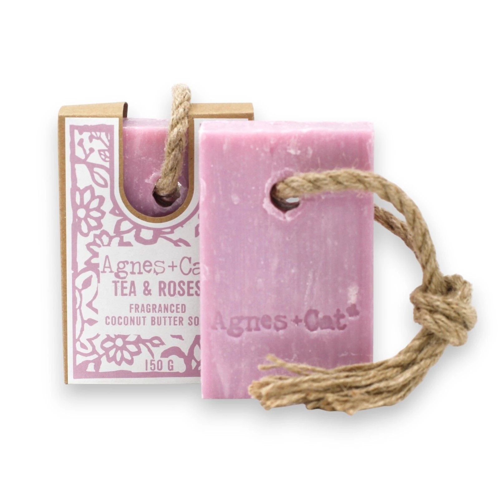 Agnes + Cat Soap On A Rope - Tea & Roses by AW Dropship UK