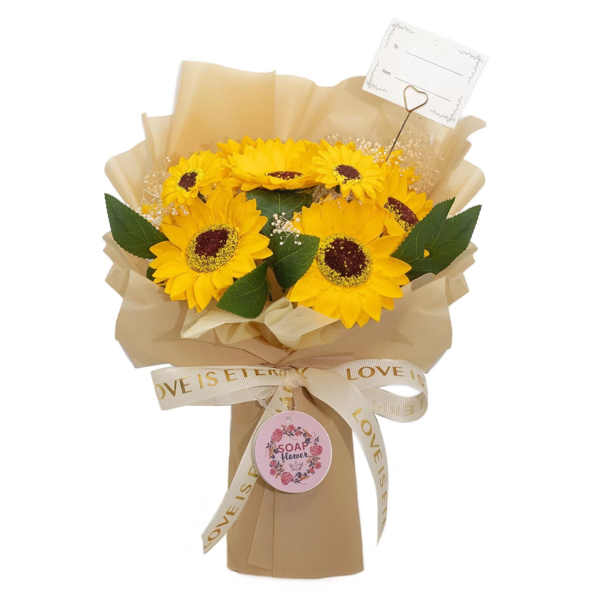 Large Sunflowers Bouquet - Love is Eternal - Gift Card by AW Dropship UK