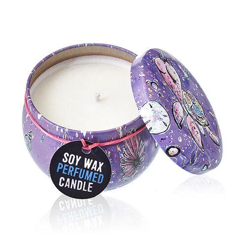Art Tin Candle - Assorted Design - Sea life - Rasberry by AW Dropship UK