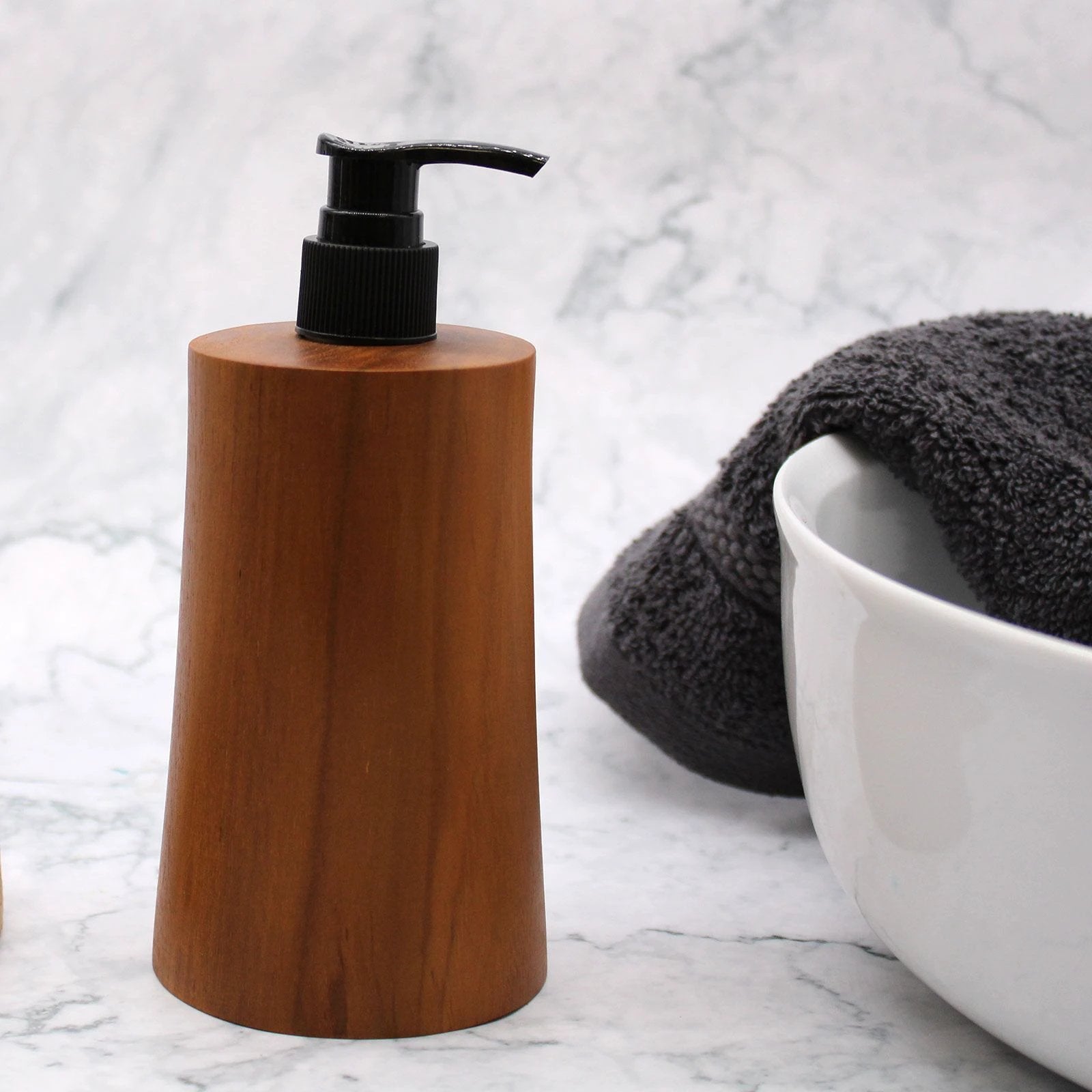 Natural Teakwood Soap Dispenser - Taper by AW Dropship UK