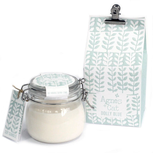 Agnes + Cat Kilner Jar Candle - Dolly Blue by AW Dropship UK