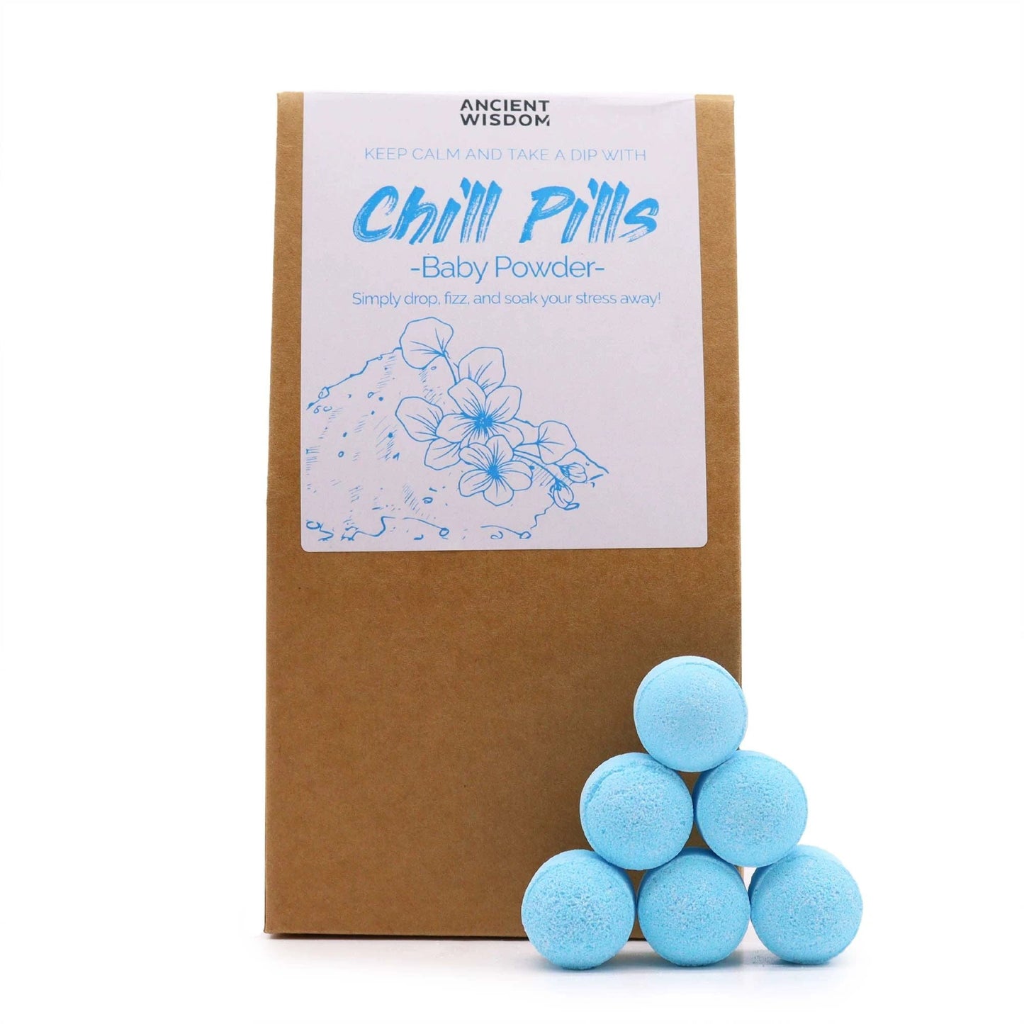 Chill Pills Gift Pack 350g Baby Powder Bath Essences Hand Crafted 12g Per Pill Premium Scent by AW Dropship UK