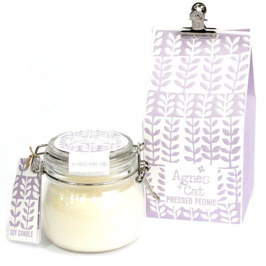 Agnes + Cat Kilner Jar Candle - Pressed Peonies by AW Dropship UK