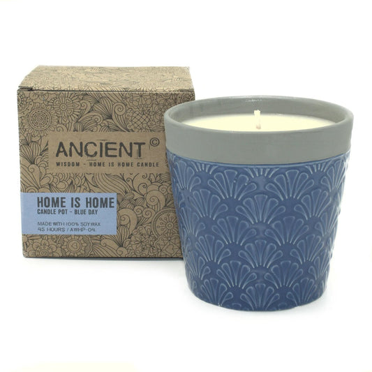 Home is Home Candle Pots - Blue Day by AW Dropship UK