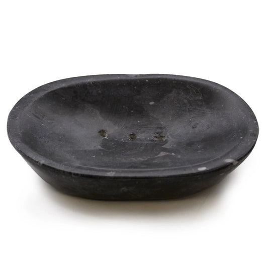 Classic Oval Black Marble Soap Dish by AW Dropship UK