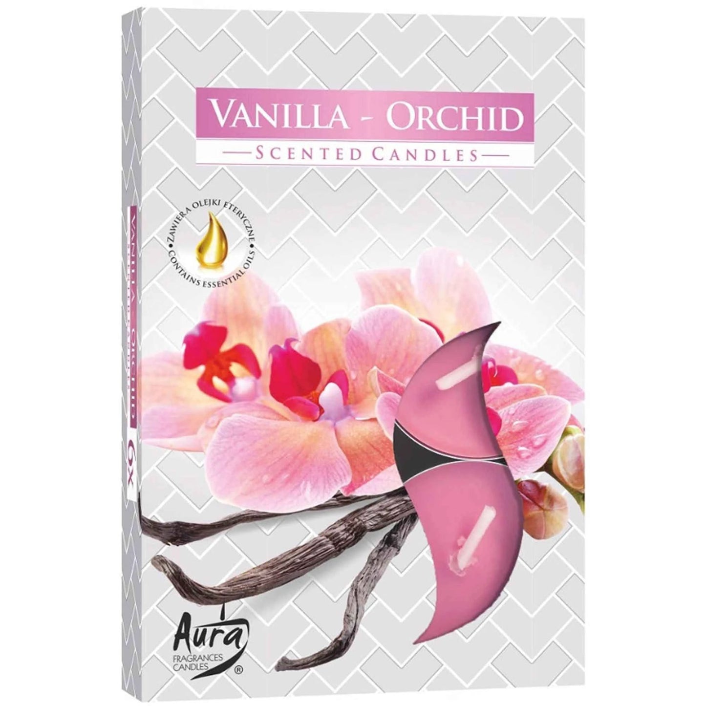 Set of 6 Scented Tealights – Vanilla & Orchid Luxury Candles