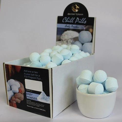 1.3kg Box of Baby Powder Chill Pills Mini Bath Bombs Hand Crafted 90 Bath Bombs Set by AW Dropship UK