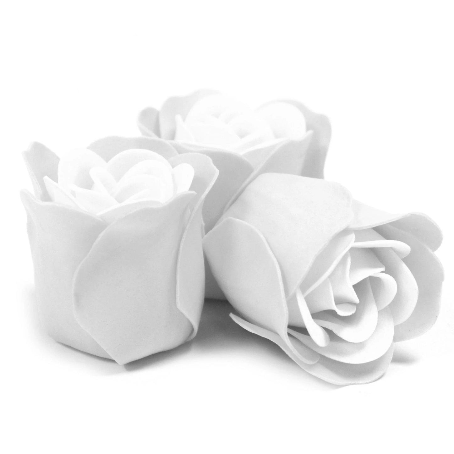Set of 3 Soap Flower Heart Box - White by AW Dropship UK