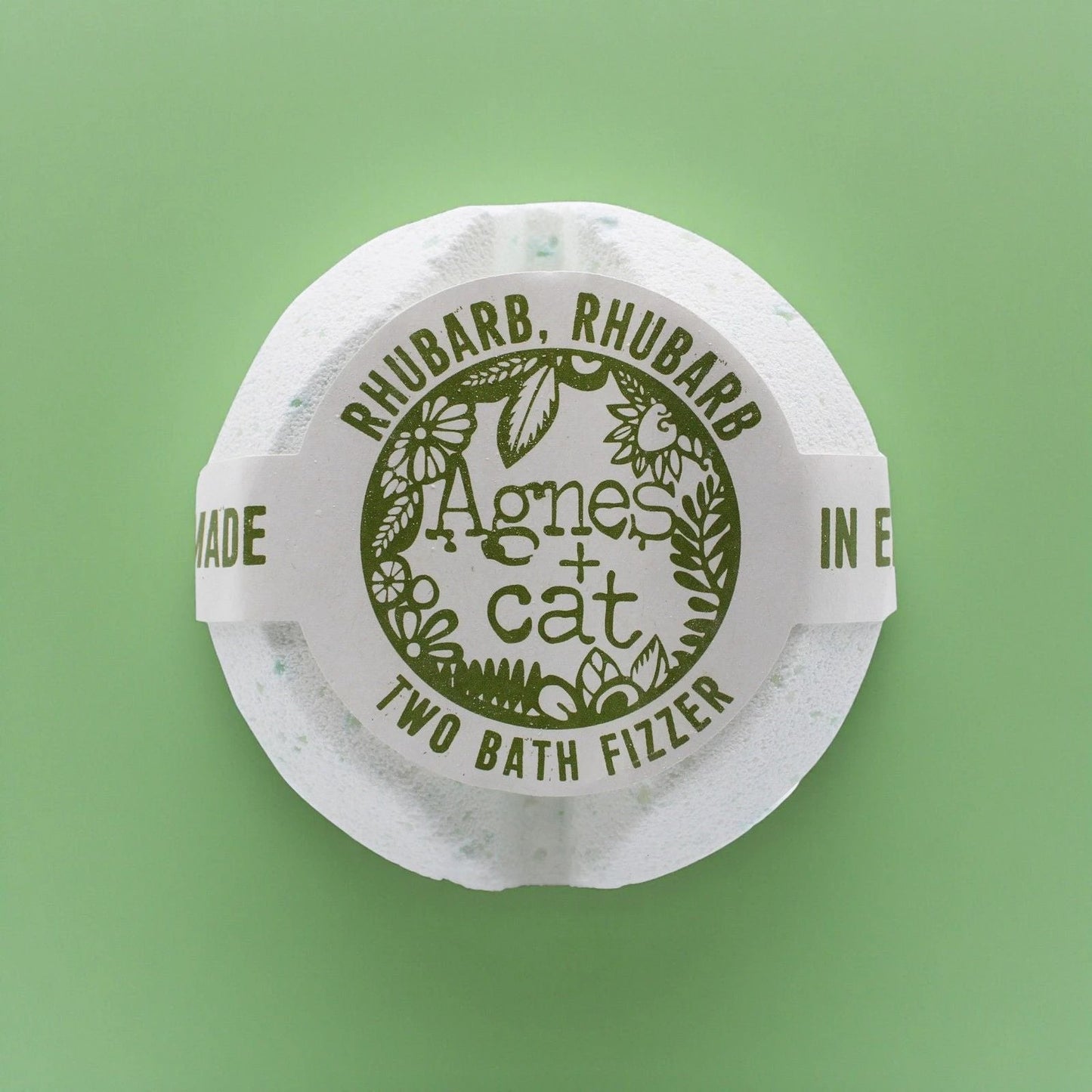 Agnes And Cat Bath Fizzer Rhubarb Rhubarb Handcrafted Small Batch From Sheffield Skin Conditioning Bath Soak by AW Dropship UK