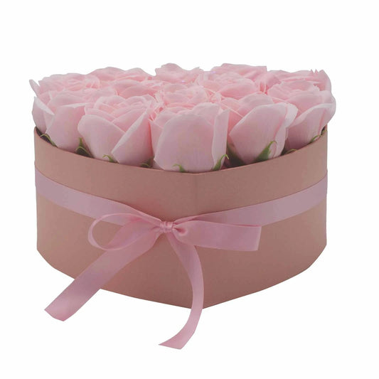 Soap Flower Gift Bouquet - 13 Pink Roses - Heart by AW Dropship UK