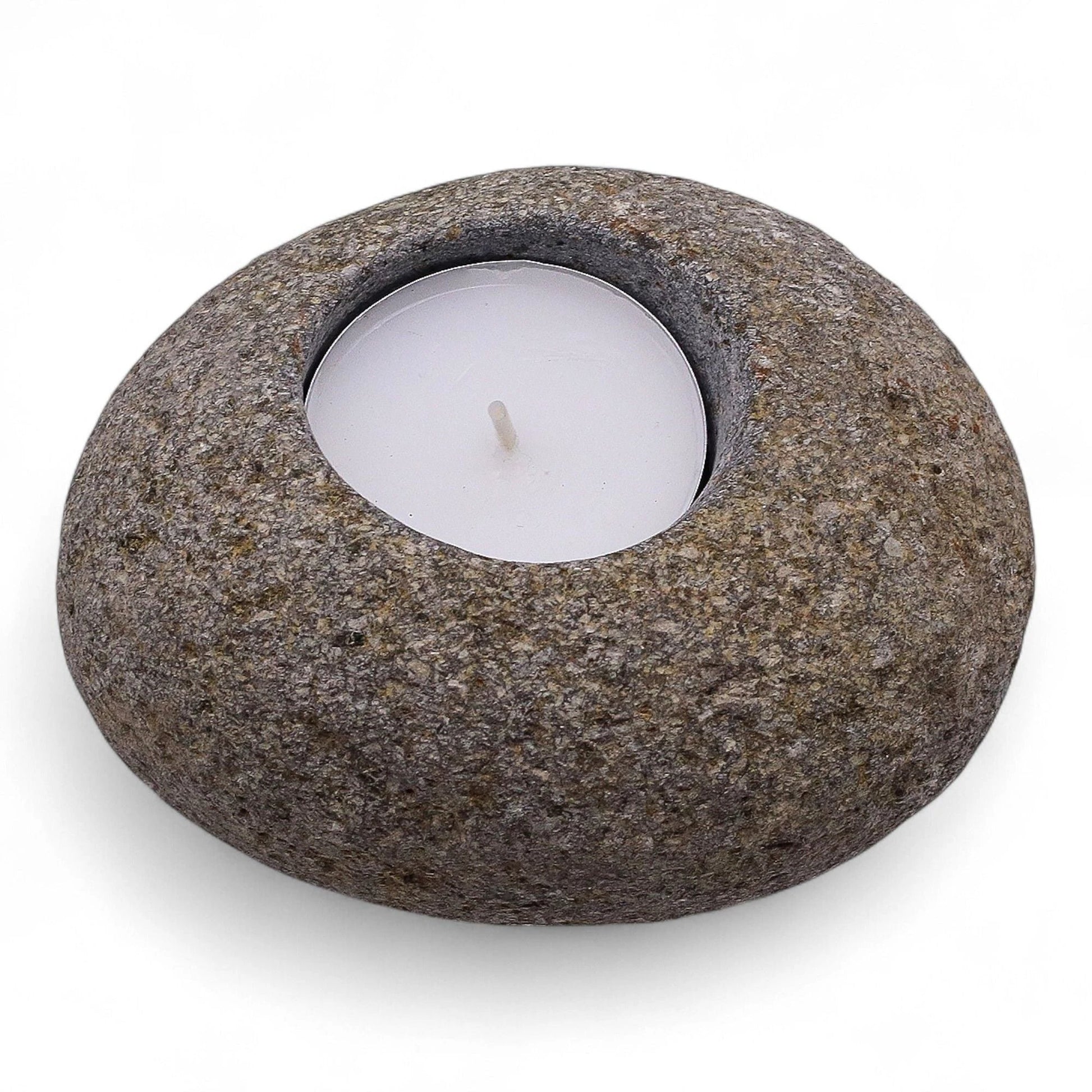 Natural Riverstone Candle Holder - Single Nightlight by AW Dropship UK