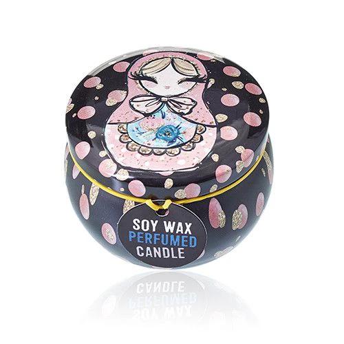 Art Tin Candle - Assorted Design - Russian Dolls - Dolly Blue by AW Dropship UK