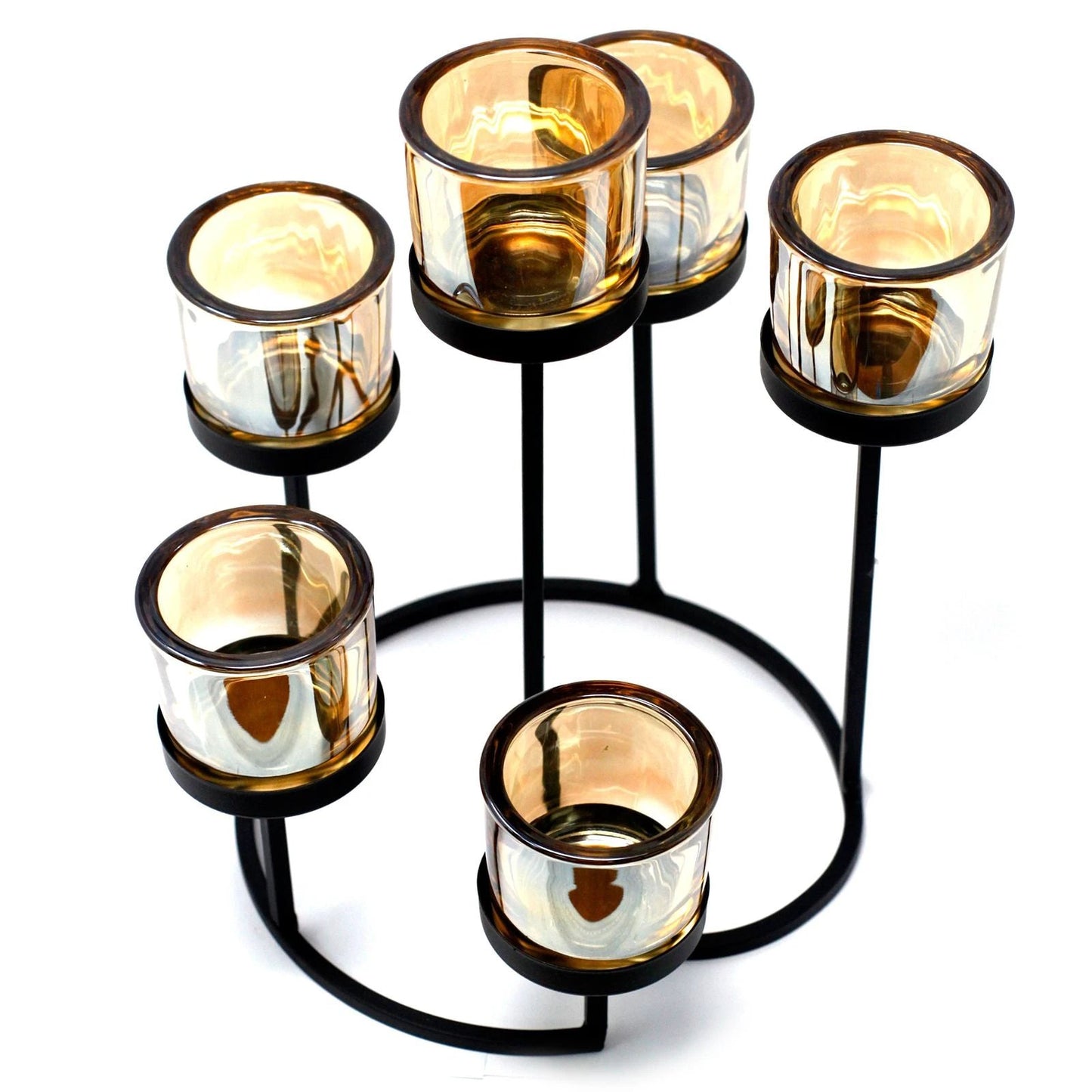 Centrepiece Iron Votive Candle Holder - 6 Cup Circule Tree by AW Dropship UK