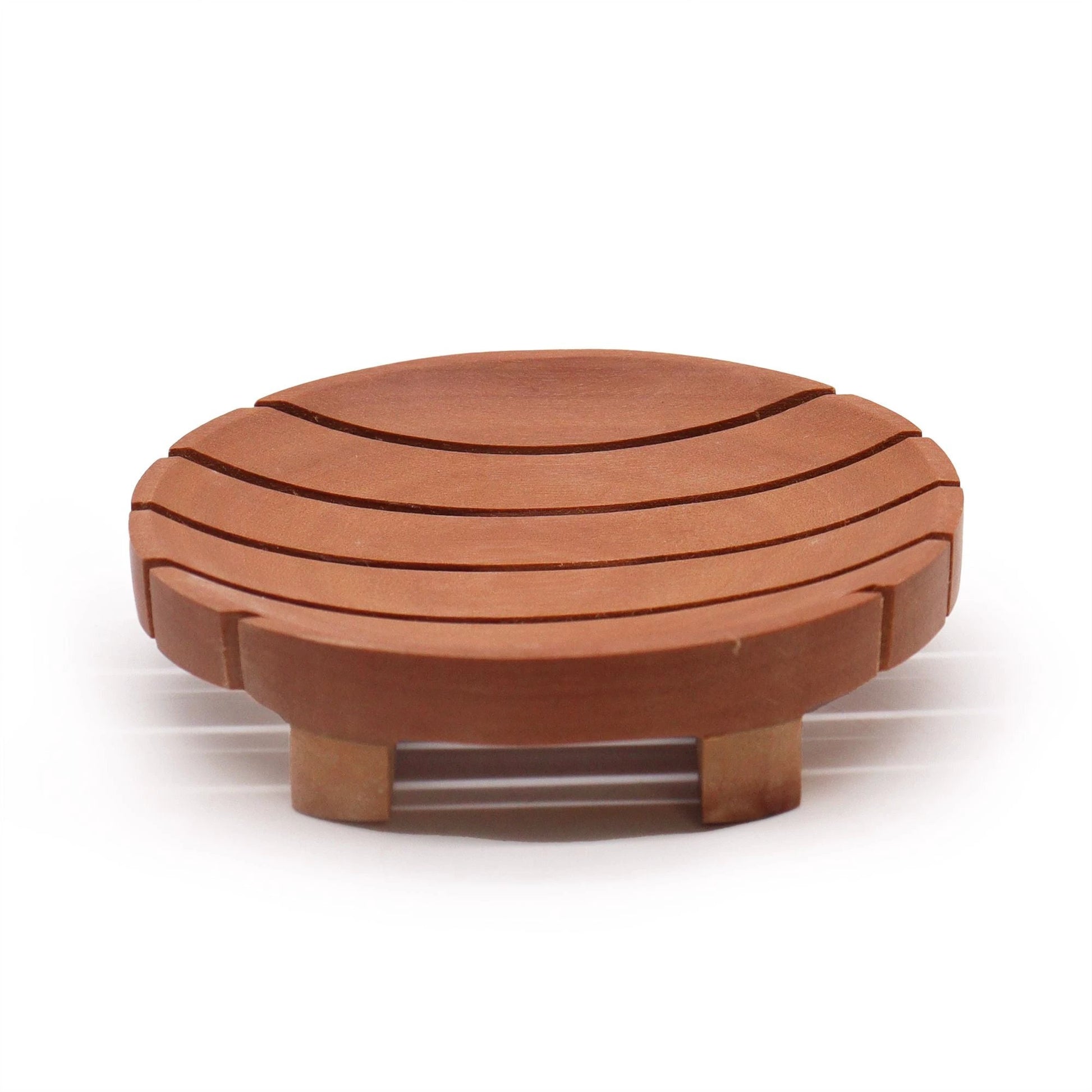 Classic Mahogany Soap Dish - Round by AW Dropship UK