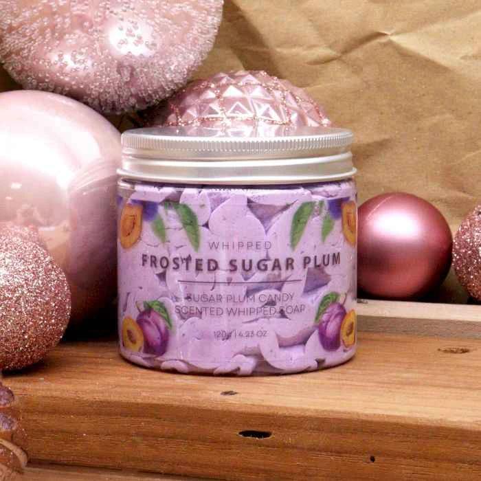 Frosted Sugar Plum Whipped Soap 120g – Luxurious Lather