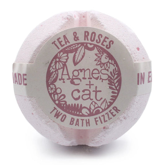 Agnes and Cat Bath Fizzer Tea and Roses Luxury Handcrafted Bath Fizzer for Relaxation at Home Spa Experience by AW Dropship UK