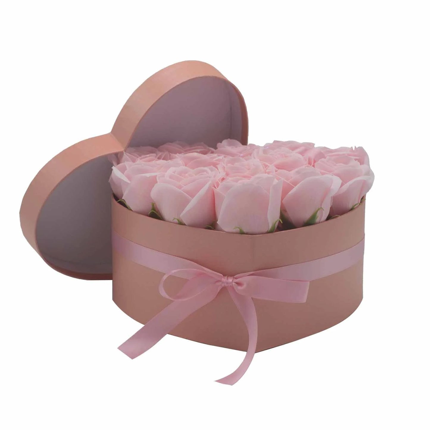 Soap Flower Gift Bouquet - 13 Pink Roses - Heart by AW Dropship UK